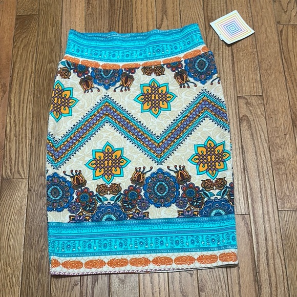 LuLaRoe Dresses & Skirts - LuLaRoe Blue and White Embellished Pencil Skirt Size XS